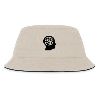 Zahnräder im Kopf - Silhouette - Kinder Bucket Hat - Natur/Navy - Vorne