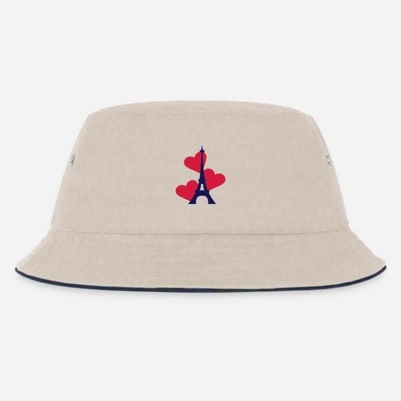 Love Eiffeltoren / Eiffeltower / Tour Eiffel - Kinder Bucket Hat - Natur/Navy