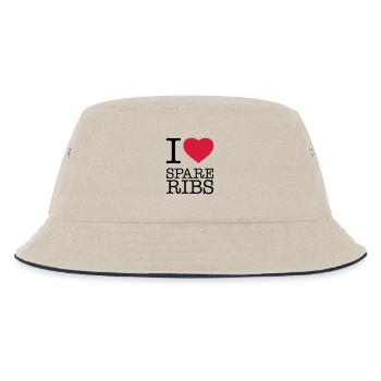 I LOVE SPARE RIBS - Kinder Bucket Hat - Natur/Navy - Vorne