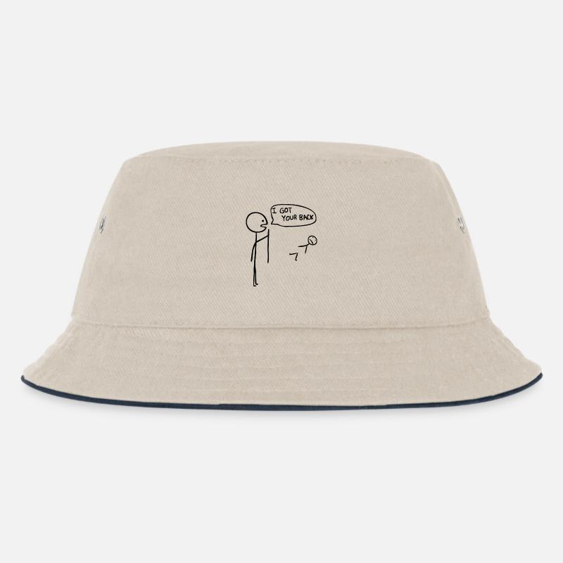 igotyourback - Kinder Bucket Hat - Natur/Navy