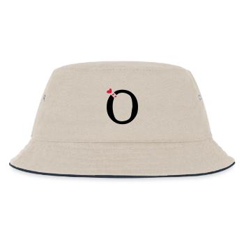 Capital letter O with hearts - Kids’ Bucket Hat - ecru/navy - Front