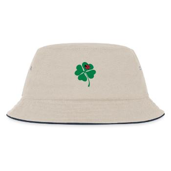 Marienkäfer Kleeblatt - Kinder Bucket Hat - Natur/Navy - Vorne