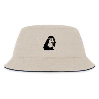 Büstenzeichnung des französischen Philosophen Desc - Kinder Bucket Hat - Natur/Navy - Vorne