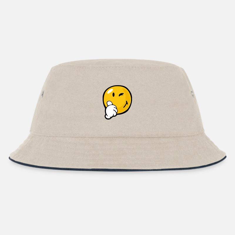 Smiley Certaint - Kinder Bucket Hat - Natur/Navy