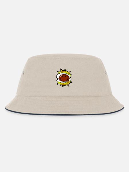 Smiley Conker - Kinder Bucket Hat - Natur/Navy