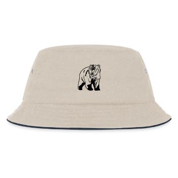 Grizzly - Bear - Bär - Kinder Bucket Hat - Natur/Navy - Vorne