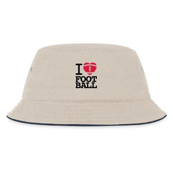 I love football - Kinder Bucket Hat - Natur/Navy - Vorne