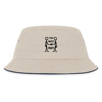 Kommunikation / Reden / Sprechen / Verstehen - Kinder Bucket Hat - Natur/Navy - Vorne