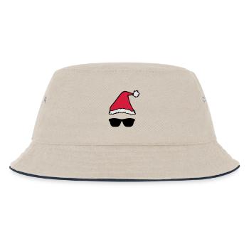 Christmas Hat Sunglasses Xmas Shades - Kids’ Bucket Hat - ecru/navy - Front