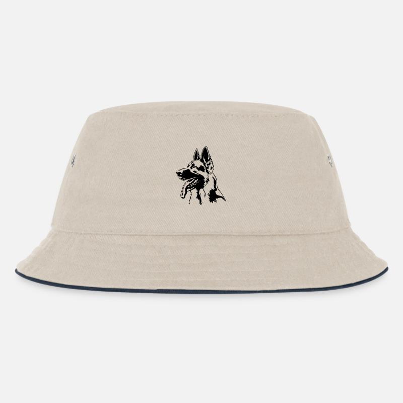 Deutscher Schäferhund Kopf - Kinder Bucket Hat - Natur/Navy