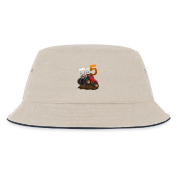 5th Birthday Monster Truck - Kids’ Bucket Hat - ecru/navy - Front