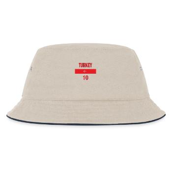 Türkische Fußballmannschaft Nummer zehn Sportgeschenk - Kinder Bucket Hat - Natur/Navy - Vorne