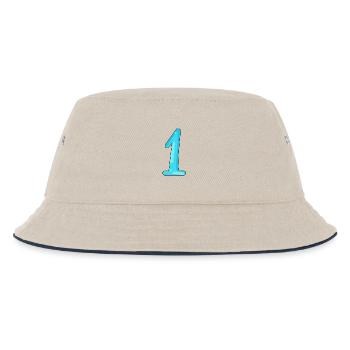 1 - Kinder Bucket Hat - Natur/Navy - Vorne