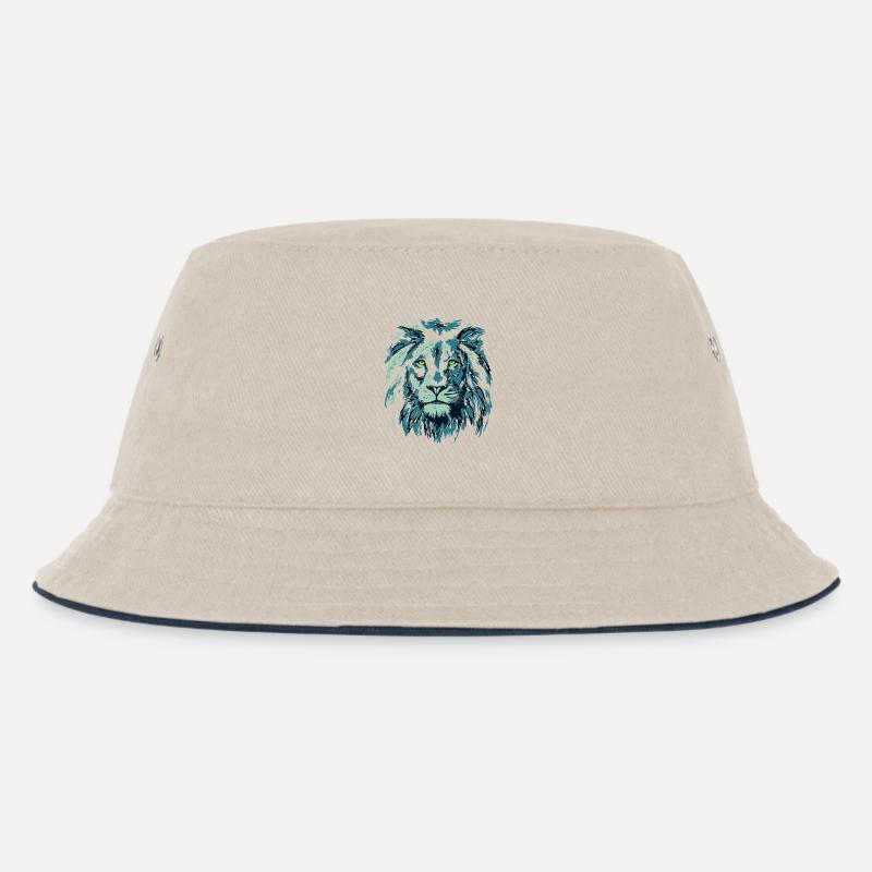 Löwenkopf - Sternzeichen Löwe - Kinder Bucket Hat - Natur/Navy