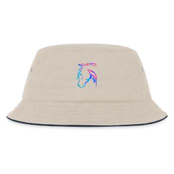 Cheval en rose - Dessin de tête de cheval - Équitation - Bob Enfant - blanc cassé/bleu marine - Devant