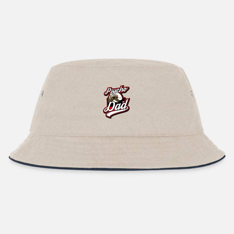 Psycho - Papa - Psycho - Dad - Kinder Bucket Hat - Natur/Navy