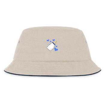 Milchflasche Junge Schwanger Geburt - Kinder Bucket Hat - Natur/Navy - Vorne