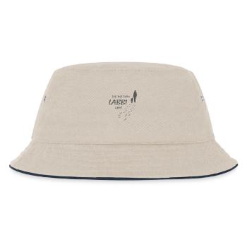 Die mit dem Labbi geht, Hundepfoten Labrador Gassi - Kinder Bucket Hat - Natur/Navy - Vorne