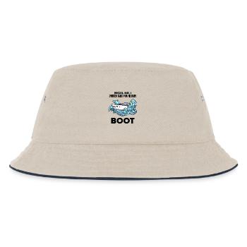 Motorboot Kapitän Boot Boote Seefahrt - Kinder Bucket Hat - Natur/Navy - Vorne