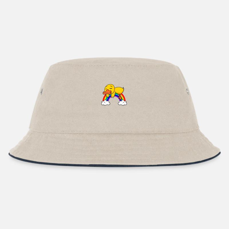 Regenbogen Ente - Kinder Bucket Hat - Natur/Navy