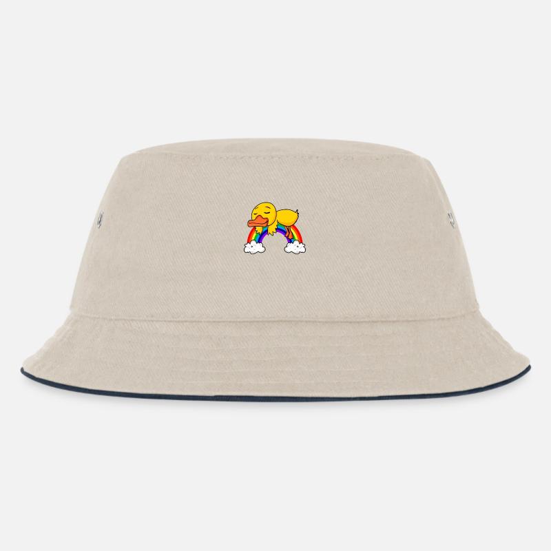 Regenbogen Ente - Kinder Bucket Hat - Natur/Navy