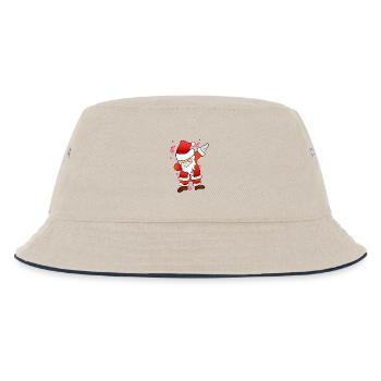 Dabbing Nikolaus - Kinder Bucket Hat - Natur/Navy - Vorne