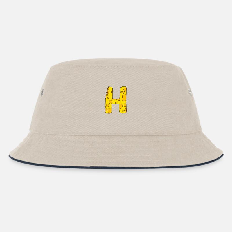 Buchstabe H - Kinder Bucket Hat - Natur/Navy