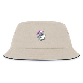 Katze Katzenrasse Britisch Kurzhaar - Kinder Bucket Hat - Natur/Navy - Vorne
