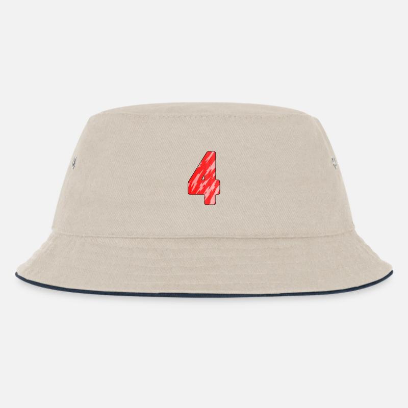 4 - Kinder Bucket Hat - Natur/Navy