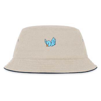 Vogel Blau - Kinder Bucket Hat - Natur/Navy - Vorne