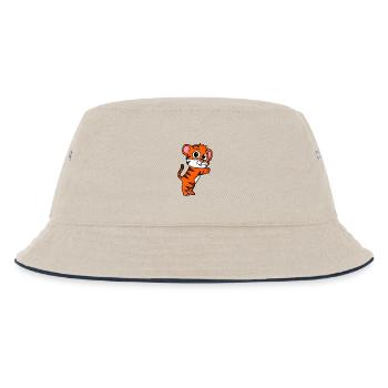 Niedlicher Tiger - Kinder Bucket Hat - Natur/Navy - Vorne