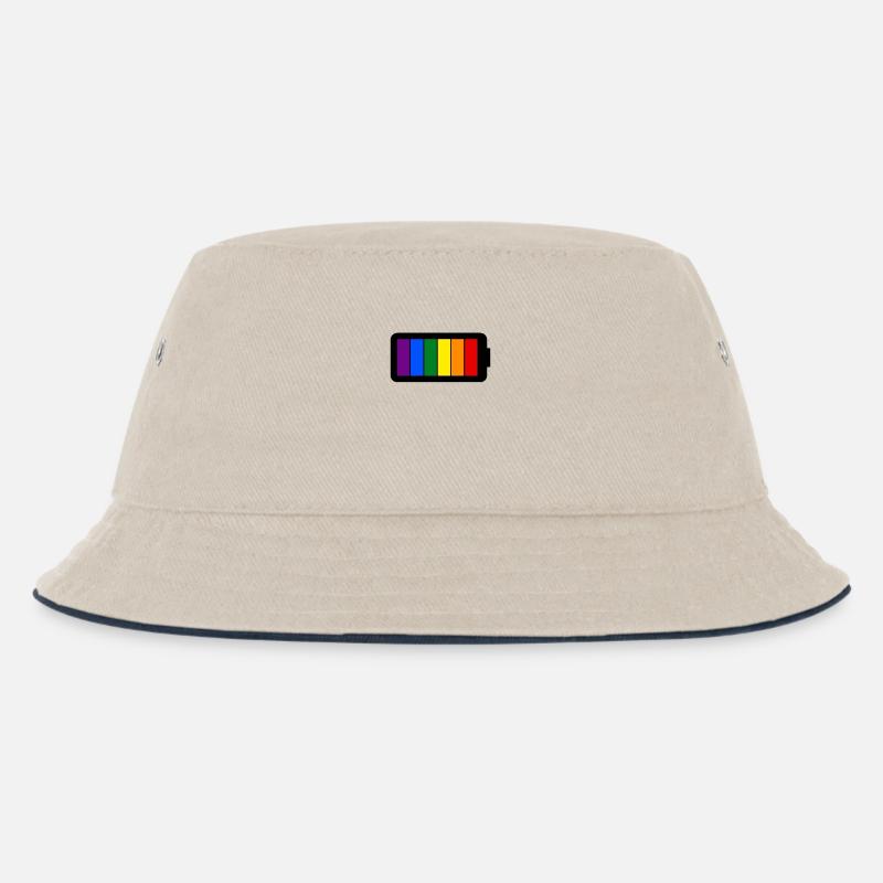 Regenbogenfarben Batterie Loading - Gay Pride - Kinder Bucket Hat - Natur/Navy
