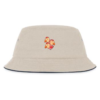 Niedliche Hühner - Huhn - Kinder Bucket Hat - Natur/Navy - Vorne