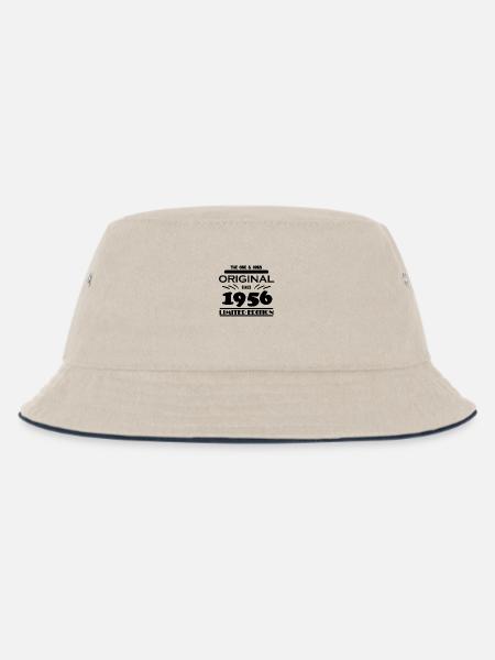 1956 - Baujahr 1956 - Jahrgang 1956 - Kinder Bucket Hat - Natur/Navy