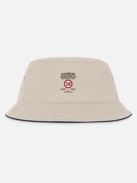 58. Geburtstag Schonend Behandeln Oldtimer Ist 58 - Kinder Bucket Hat - Natur/Navy