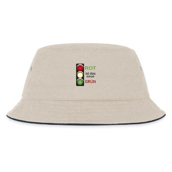 Ampel rot ist das neue Grün - Kinder Bucket Hat - Natur/Navy - Vorne