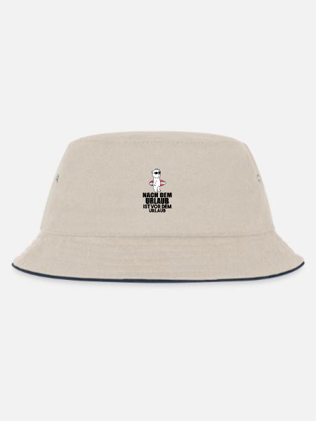 Urlaub - Kinder Bucket Hat - Natur/Navy