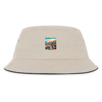 Valparaiso, Chile - Grunge-Stadt am Pazifik - Kinder Bucket Hat - Natur/Navy - Vorne