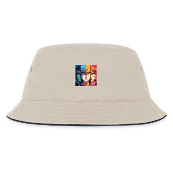 Manga Face - Kids’ Bucket Hat - ecru/navy - Front