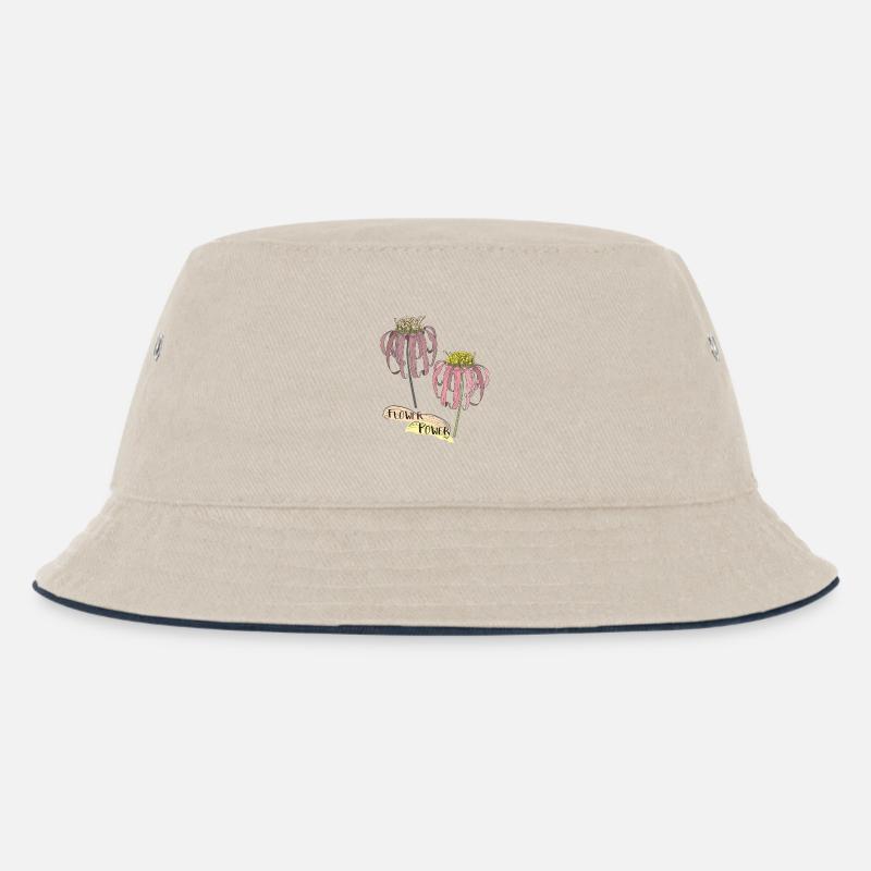Echinacea, Sonnenhut - Kinder Bucket Hat - Natur/Navy