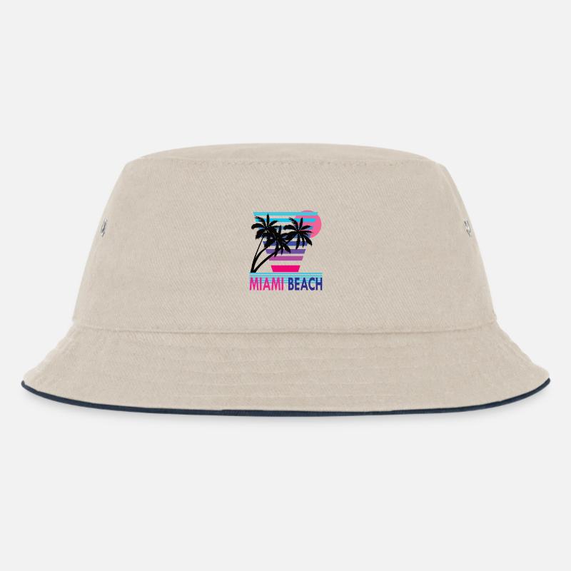 MIAMI BEACH - Kinder Bucket Hat - Natur/Navy