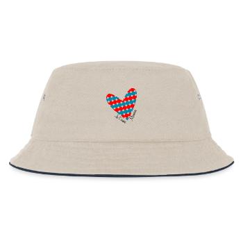 LIEBE. PAAR. ICH HABE GERADE GEHEIRATET. Junggesellinnenabschied. VALENTINSTAG. - Kinder Bucket Hat - Natur/Navy - Vorne