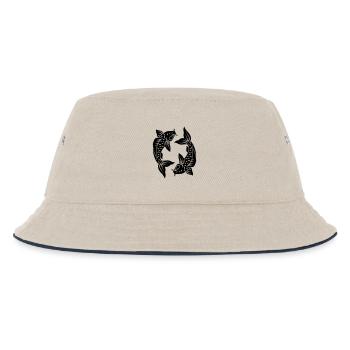 Sternzeichen Bild Fische - Kinder Bucket Hat - Natur/Navy - Vorne