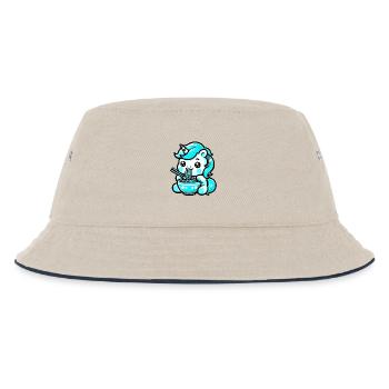 Japonais Kawaii Licorne Ramen Cuisine Asiatique - Bob Enfant - blanc cassé/bleu marine - Devant