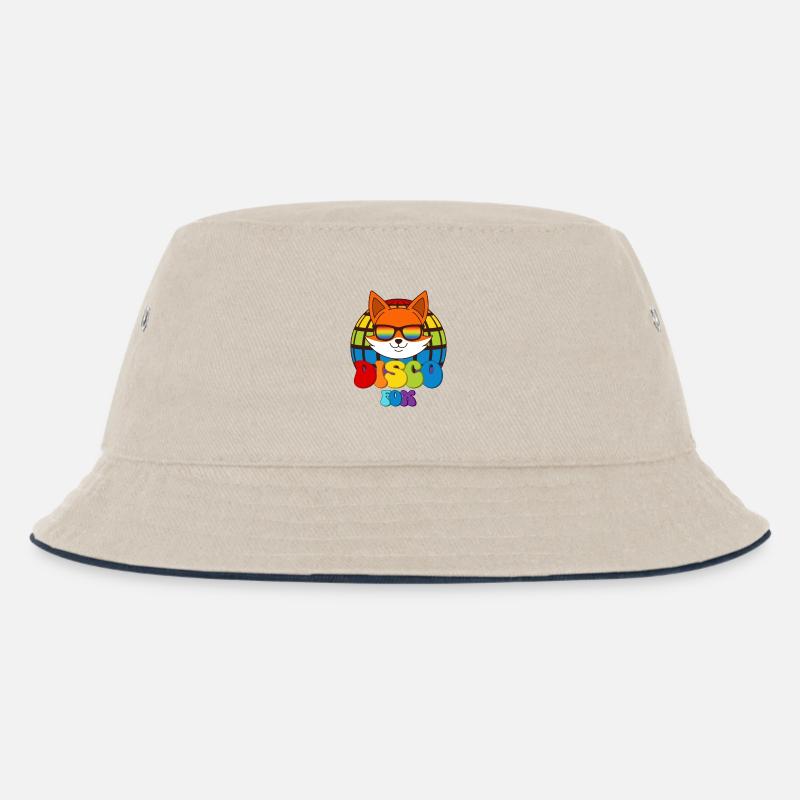 Disco Fox Discokugel Fuchs Sonnenbrille Discofox - Kinder Bucket Hat - Natur/Navy