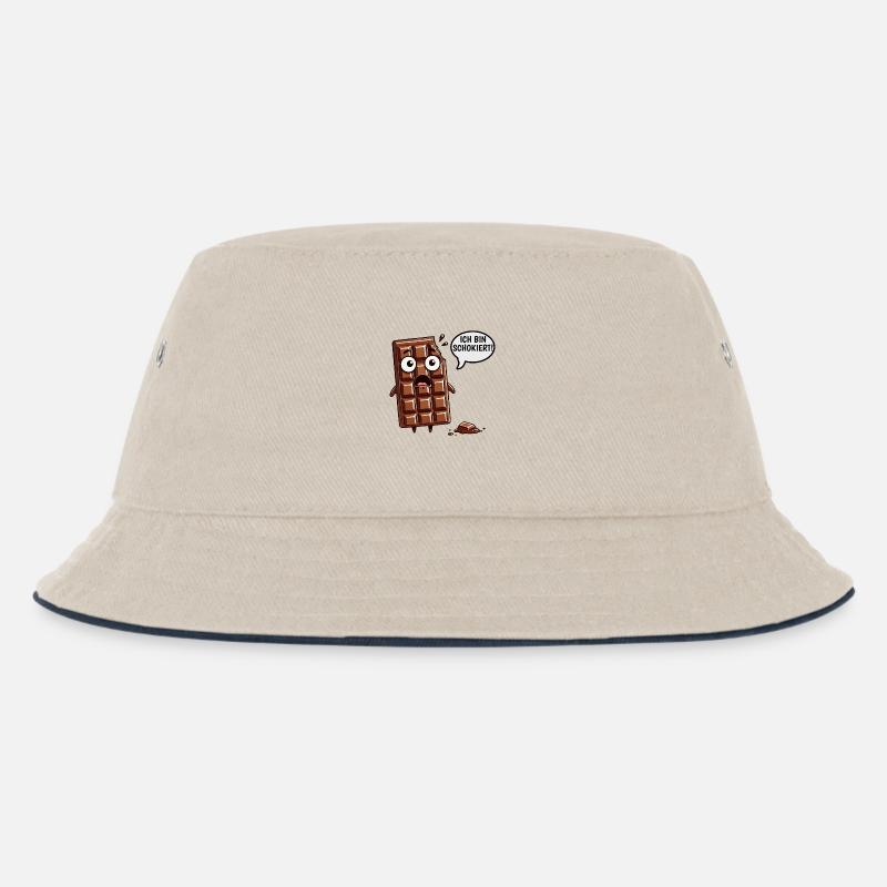 Ich Bin Schokiert Lustige Deutsche Schokolade - Kinder Bucket Hat - Natur/Navy
