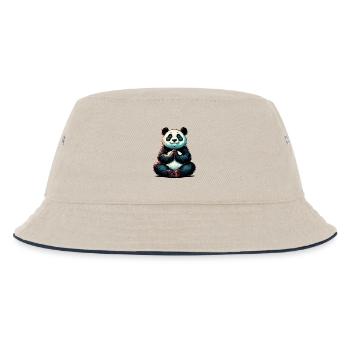 Panda - Kinder Bucket Hat - Natur/Navy - Vorne