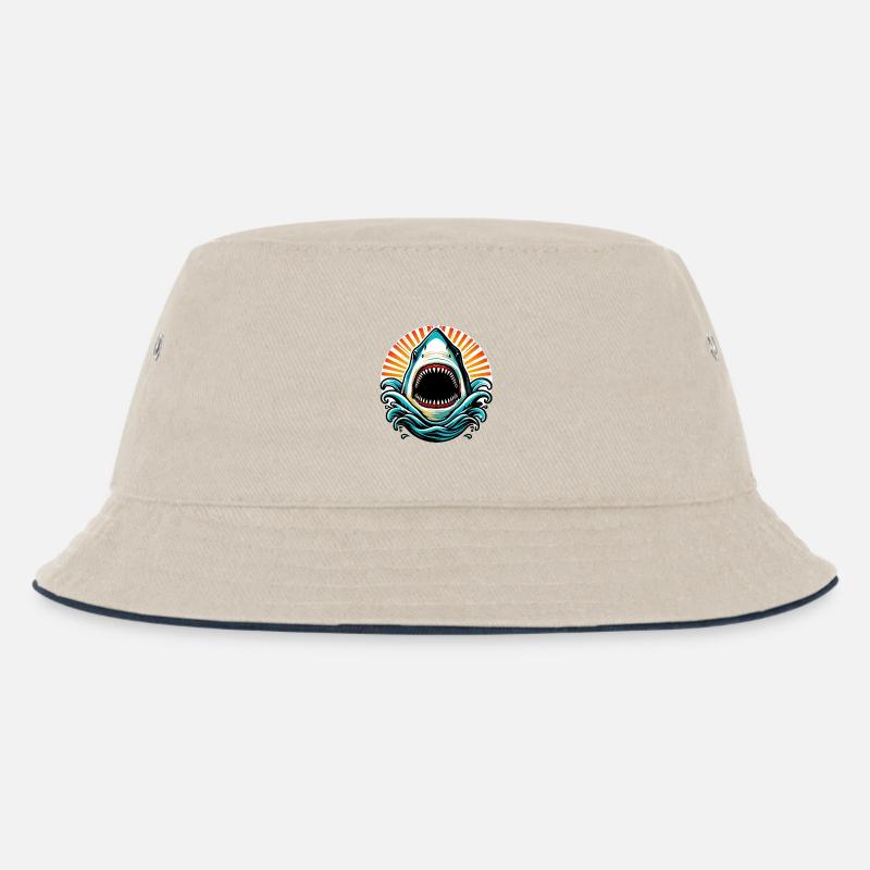 Hai - Kinder Bucket Hat - Natur/Navy