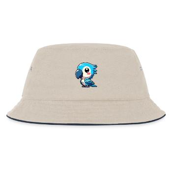 Papagei - Kinder Bucket Hat - Natur/Navy - Vorne