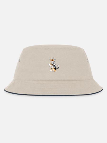 Funny Australian Shepherd - Kinder Bucket Hat - Natur/Navy